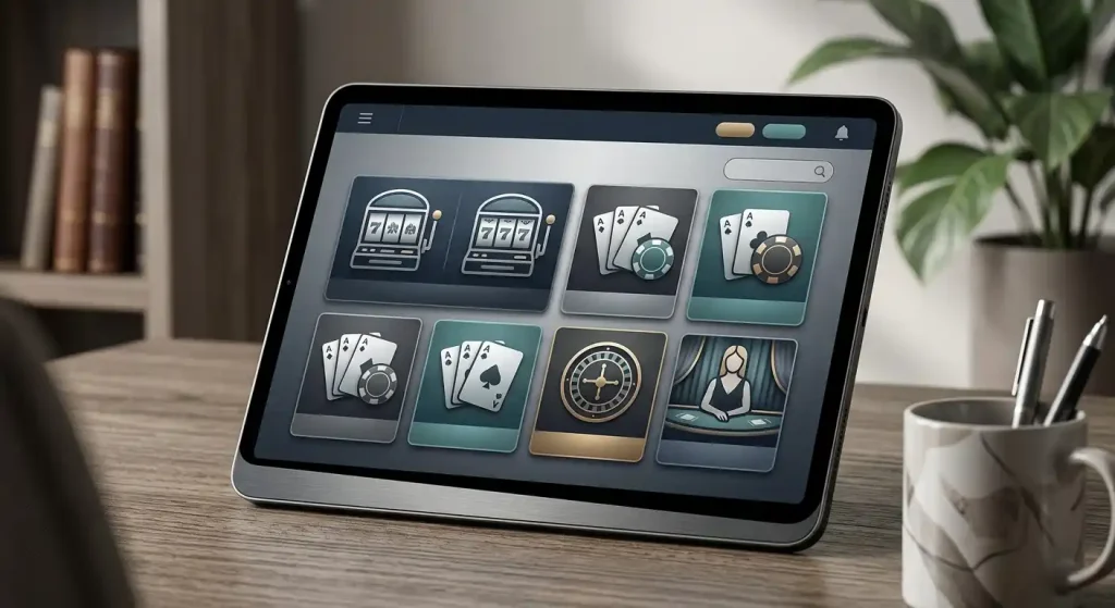 DazzleCasino games lobby with casino categories or provider navigation